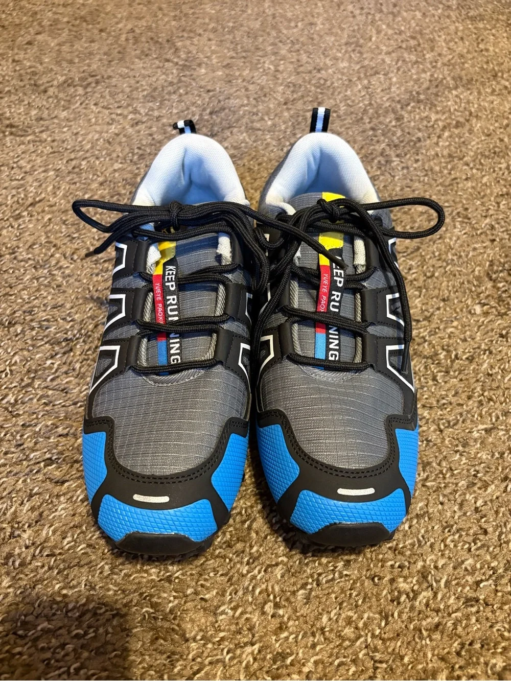 Men's Blue and Gray Athletic Ortho Running Shoes